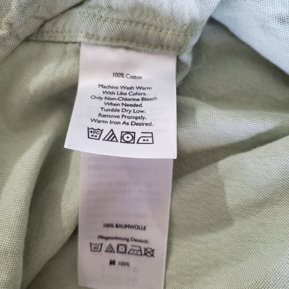 Eddie Bauer Mens Mint‎ Green Long Sleeve Button Down Shirt Size L Tall Cotton - Picture 5 of 5